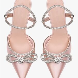 Elegant Pink Satin Women's Heels